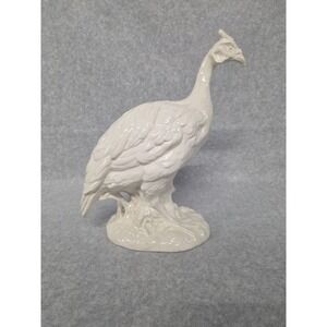 Vintage Signed Ann‎ Townsend Large White Guinea Fowl Ceramic Sculpture1974